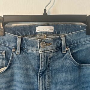LOFT High Waist Straight Crop Jeans